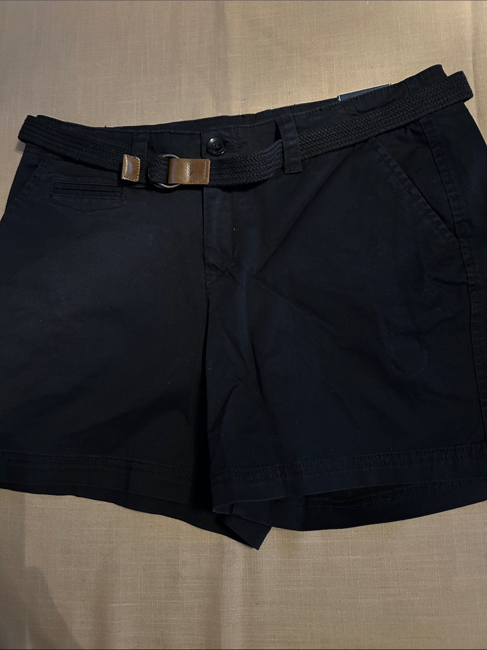 NWT St. John's Bay Black Casual Shorts with belt